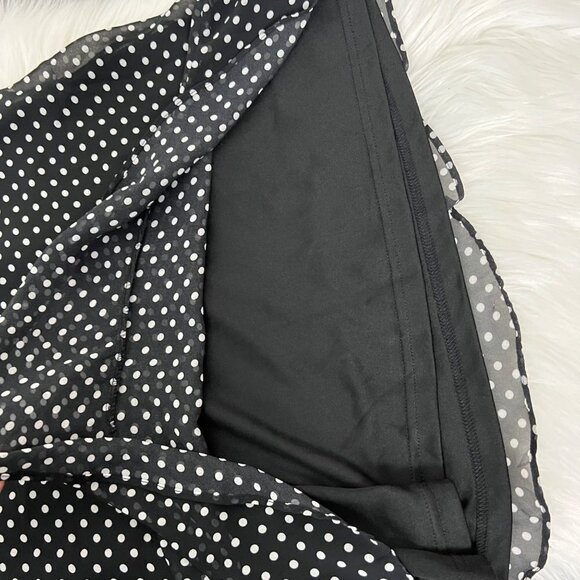 Lulus You Got It Black Polka Dot Mini Dress Sleeveless Ruffle V-Neck Womens Smal - Picture 7 of 11